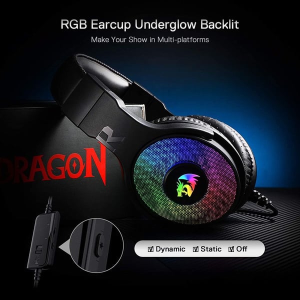 Redragon H350 Wired Over Ear Gaming Headset Black Redragon H350 Wired Over Ear Gaming Headset Black