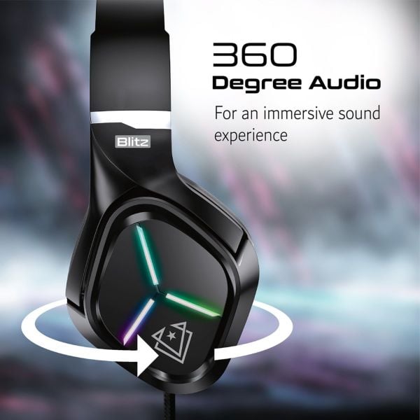 Vertux VT-HS-BLITZ-BLK Wired Over Ear Gaming Headphone Black Vertux VT-HS-BLITZ-BLK Wired Over Ear Gaming Headphone Black