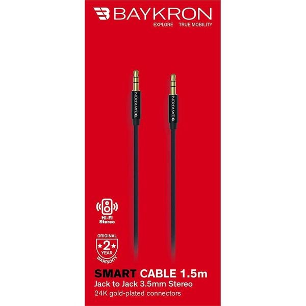 Baykron Stereo 3.5mm AUX Cable 1.2m Black Baykron Stereo 3.5mm AUX Cable 1.2m Black