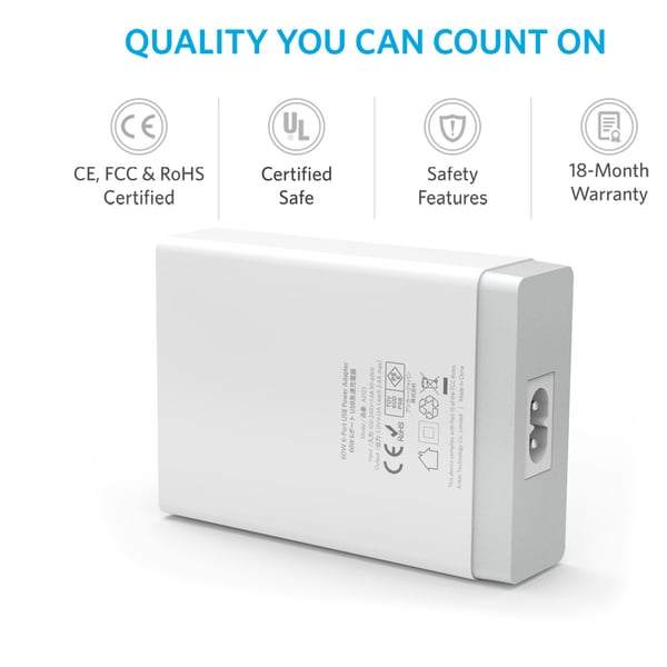 Anker Powerport QC60W 6 Port Wall Adapter White - ANA2123K22 Anker Powerport QC60W 6 Port Wall Adapter White - ANA2123K22