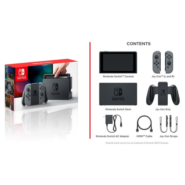 Nintendo Switch Gaming Console 32GB Black With Grey Joy Con Nintendo Switch Gaming Console 32GB Black With Grey Joy Con