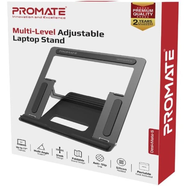 Promate Multi Level Adjustable Laptop Stand Silver Promate Multi Level Adjustable Laptop Stand Silver