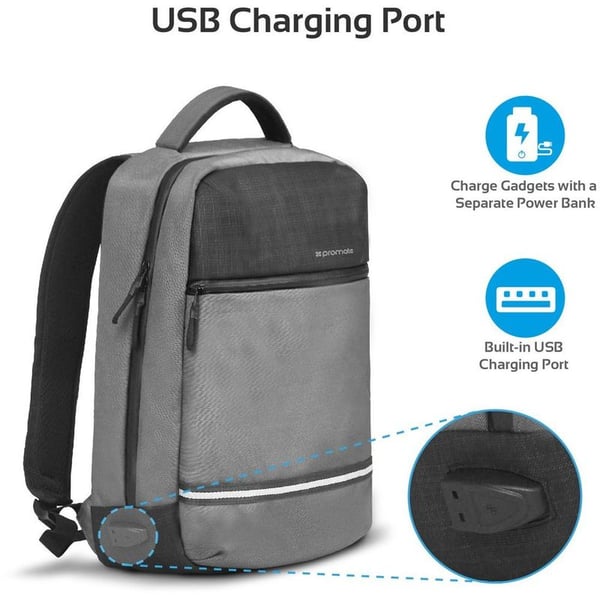 Promate Laptop Backpack Grey 13 inch Laptop Promate Laptop Backpack Grey 13 inch Laptop