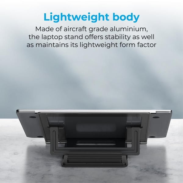 Promate Multi Level Adjustable Laptop Stand Grey Promate Multi Level Adjustable Laptop Stand Grey