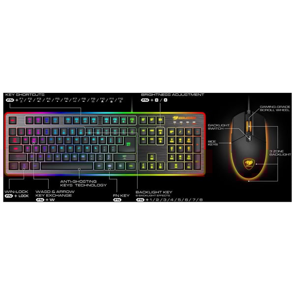 Cougar 37DF2XNMB.0002 Deathfire EX Gaming Keyboard & Mouse Combo Black Cougar 37DF2XNMB.0002 Deathfire EX Gaming Keyboard & Mouse Combo Black