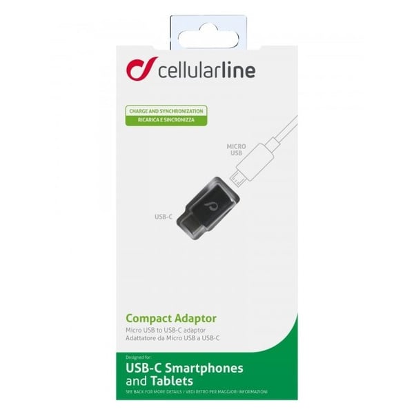 Cellular Line Micro USB To Type C Adapter Black Cellular Line Micro USB To Type C Adapter Black