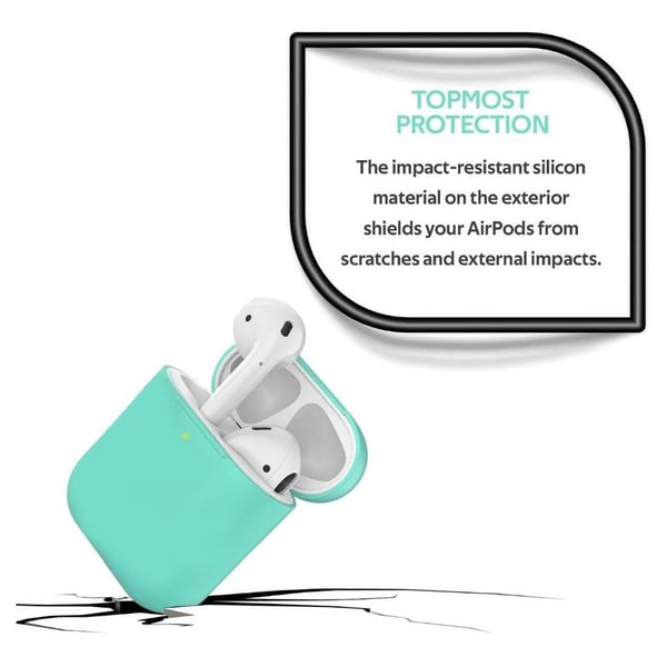 Promate SILICASE Silicon Case For AirPods Green Promate SILICASE Silicon Case For AirPods Green
