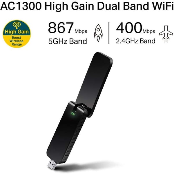 TP-Link Archer T4U AC1300 Wireless Dual Band USB Adapter TP-Link Archer T4U AC1300 Wireless Dual Band USB Adapter