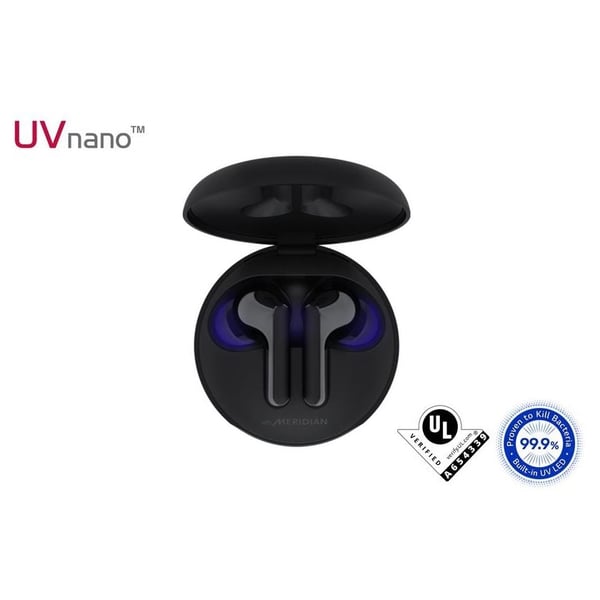 LG HBS-FN6 In-Ear Earbuds, Wireless Bluetooth Earbuds, UVNano 99.9% Bacteria Free Wireless Charging Case, Wireless Headphones with Dual Microphones , IPX4 Water-Resistant, Black LG HBS-FN6 In-Ear Earbuds, Wireless Bluetooth Earbuds, UVNano 99.9% Bacteria Free Wireless Charging Case, Wireless Headphones with Dual Microphones , IPX4 Water-Resistant, Black