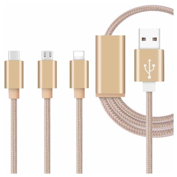 Xcell CB120MLC 3in1 Charging Cable 1M Gold Xcell CB120MLC 3in1 Charging Cable 1M Gold