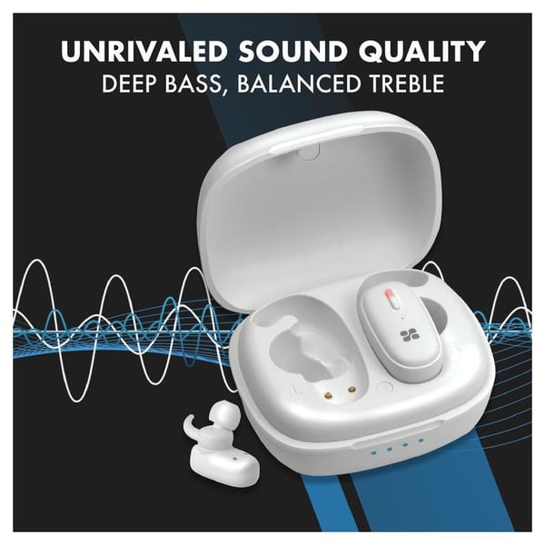 Promate True Wireless Deep Bass In-Ear Stereo Earpods White Promate True Wireless Deep Bass In-Ear Stereo Earpods White