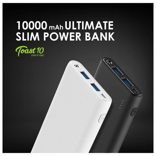 Oraimo Toast 10 Dual USB 10000mAh Power Bank White Oraimo Toast 10 Dual USB 10000mAh Power Bank White