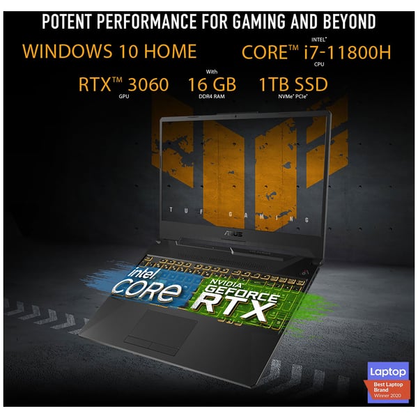 Asus TUF Gaming F15 FX506HM-HN002T Gaming Laptop – Core i7 2.3GHz 16GB 1TB 6GB Win10Home 15.6inch FHD Eclipse Grey NVIDIA GeForce RTX 3060 Asus TUF Gaming F15 FX506HM-HN002T Gaming Laptop – Core i7 2.3GHz 16GB 1TB 6GB Win10Home 15.6inch FHD Eclipse Grey NVIDIA GeForce RTX 3060