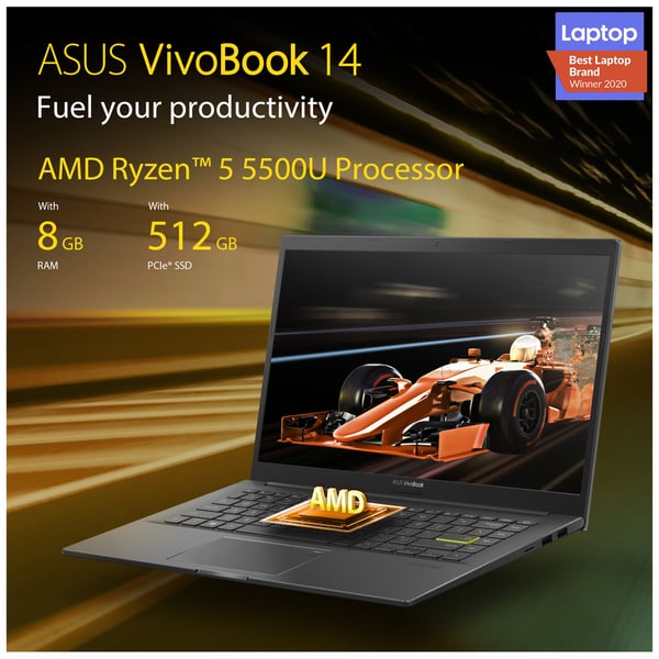 Asus Vivobook S14 M413UA-EB043T Slim Laptop Ryzen 5 2.1GHz 8GB 512GB Shared Win10Home 14inch FHD Black English/Arabic Keyboard Asus Vivobook S14 M413UA-EB043T Slim Laptop Ryzen 5 2.1GHz 8GB 512GB Shared Win10Home 14inch FHD Black English/Arabic Keyboard