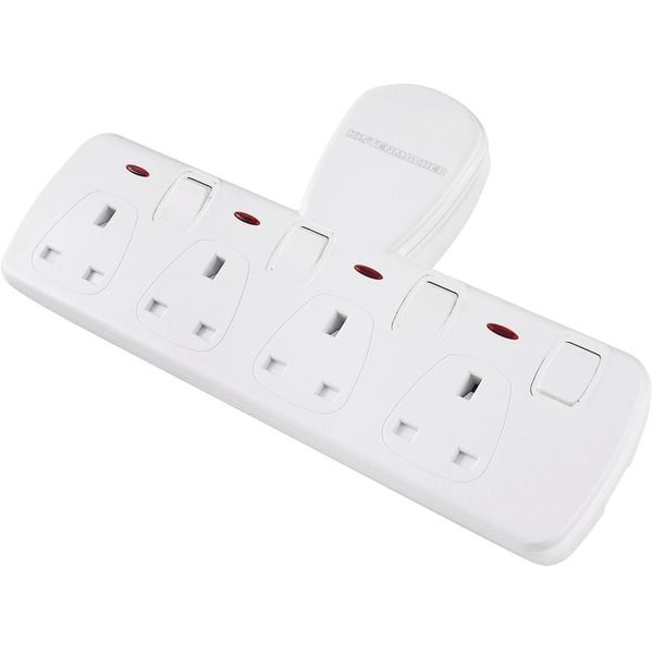 Kistenmacher EGK604B 4 Way Extension Socket White Kistenmacher EGK604B 4 Way Extension Socket White