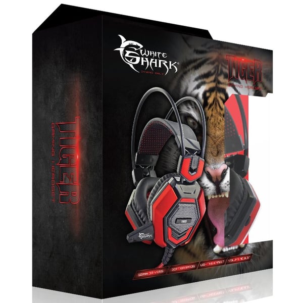 White Shark HP467 Wired Over Ear Gaming Headset Black/Red White Shark HP467 Wired Over Ear Gaming Headset Black/Red