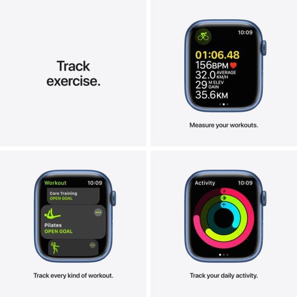 Apple Watch Series 7 GPS, 41mm Blue Aluminium Case with Abyss Blue Sport Band Apple Watch Series 7 GPS, 41mm Blue Aluminium Case with Abyss Blue Sport Band