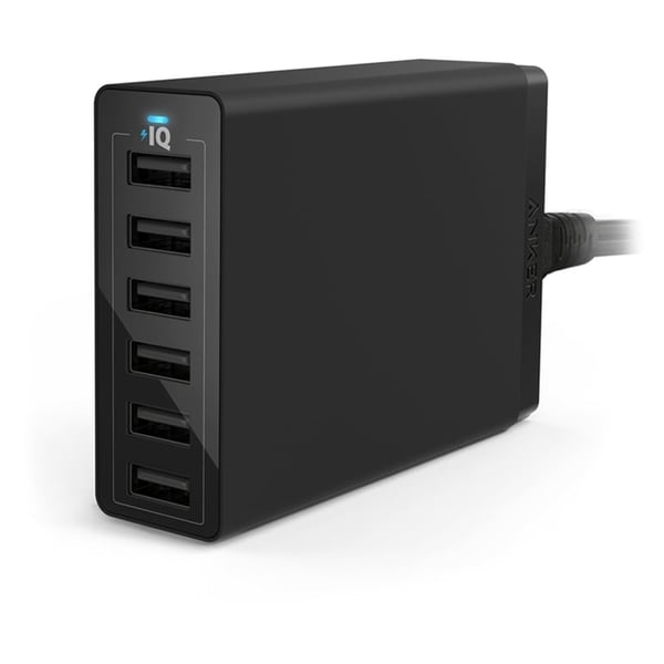 Anker Powerport QC60W 6Port Wall Adapter Black - ANA2123K12 Anker Powerport QC60W 6Port Wall Adapter Black - ANA2123K12