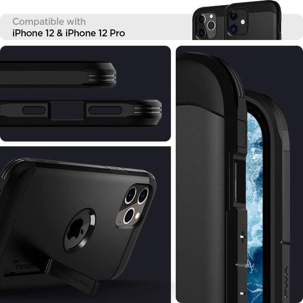 Spigen Tough Armor Designed For iPhone 12 Case And iPhone 12 Pro Case/Cover 6.1-inch With Extreme Impact Foam Black Spigen Tough Armor Designed For iPhone 12 Case And iPhone 12 Pro Case/Cover 6.1-inch With Extreme Impact Foam Black