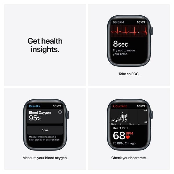 Apple Watch Nike Series 7 GPS, 45mm Midnight Aluminium Case with Anthracite/Black Nike Sport Band Apple Watch Nike Series 7 GPS, 45mm Midnight Aluminium Case with Anthracite/Black Nike Sport Band