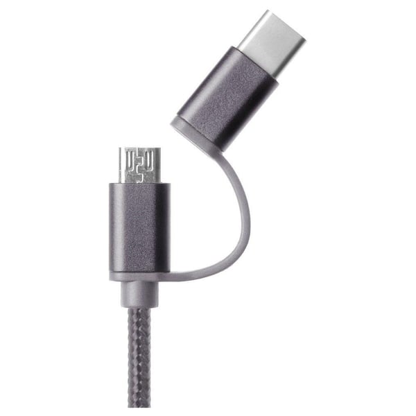 Smart 2in1 iConnect Guard Type-C/Micro USB 1M Black Smart 2in1 iConnect Guard Type-C/Micro USB 1M Black