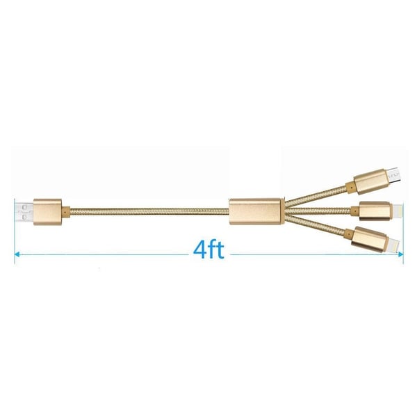 Xcell CB120MLC 3in1 Charging Cable 1M Gold Xcell CB120MLC 3in1 Charging Cable 1M Gold