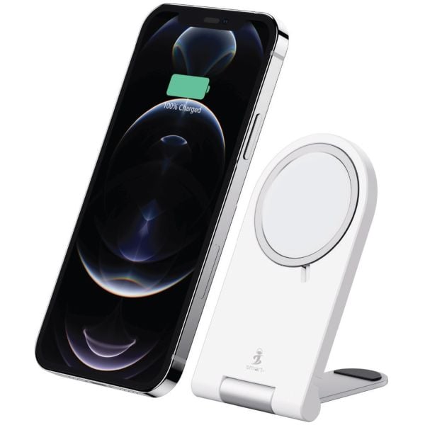 Smart MagStand Premium Magnetic Wireless Charging Stand White Smart MagStand Premium Magnetic Wireless Charging Stand White