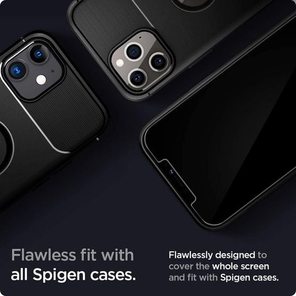Spigen Glastr Ez Fit (2 Pack) Designed For iPhone 12 And iPhone 12 Pro Screen Protector 6.1-inch Premium Tempered Glass Case Friendly Spigen Glastr Ez Fit (2 Pack) Designed For iPhone 12 And iPhone 12 Pro Screen Protector 6.1-inch Premium Tempered Glass Case Friendly