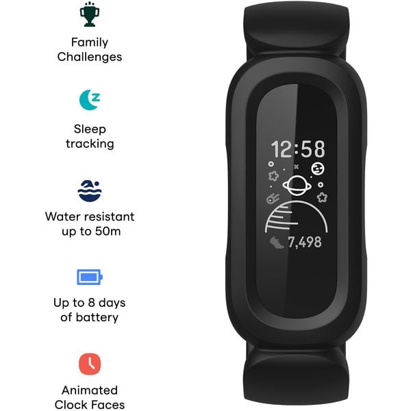 Fitbit FB419BKRD Ace 3 Activity Tracker For Kids Black/Sport Red Fitbit FB419BKRD Ace 3 Activity Tracker For Kids Black/Sport Red