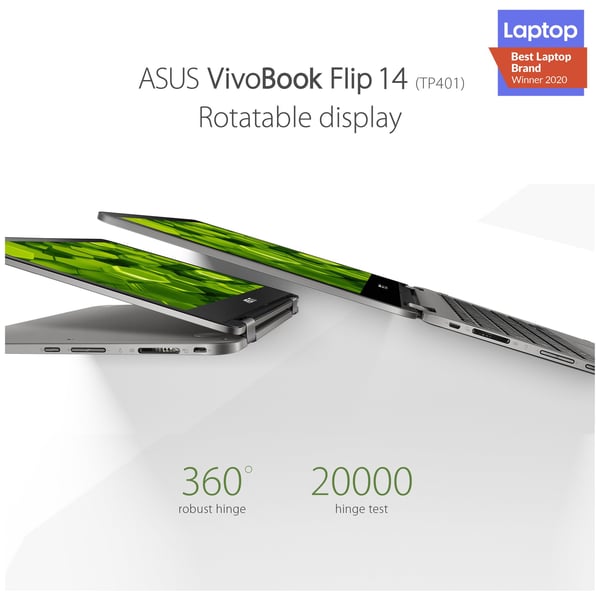 Asus TP401MA-EC340TS 2-in-1 Laptop - Celeron 1.1GHz 4GB 128GB Win10 14inch FHD Light Grey English/Arabic Keyboard Asus TP401MA-EC340TS 2-in-1 Laptop - Celeron 1.1GHz 4GB 128GB Win10 14inch FHD Light Grey English/Arabic Keyboard
