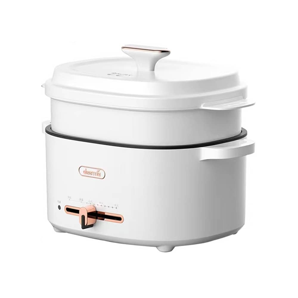 Deerma Dg20 Multi-function Electric Cooker Multi-purpose Pot Household Dormitory Pot Electric Hot Pot 2l+1.5 | Steam,boil,rinse,braise, Fry - White
