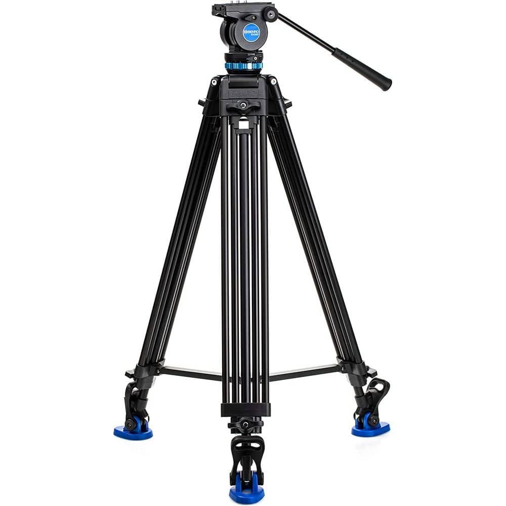 Benro Kh26p Video Tripod With Head, 5kg Payload, Continuous Pan Drag, Anti-rotation Camera Plate
