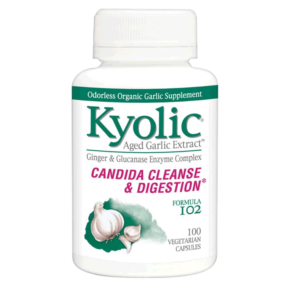 Kyolic Aged Garlic Extract Candida Cleanse And Digestion Formula 102 - 100 Vegetarian Capsules
