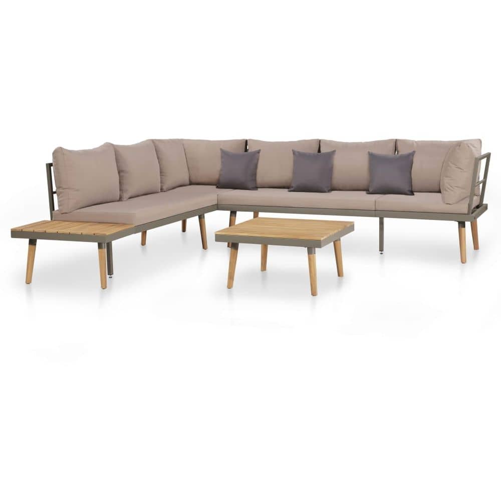 Vidaxl 4 Piece Garden Lounge Set With Cushions Solid Acacia Wood Brown