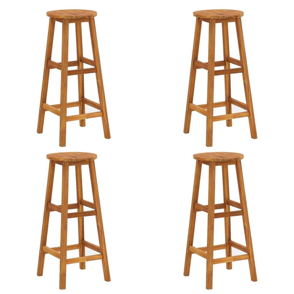 Vidaxl Bar Stools 4 Pcs Solid Acacia Wood Vidaxl Bar Stools 4 Pcs Solid Acacia Wood