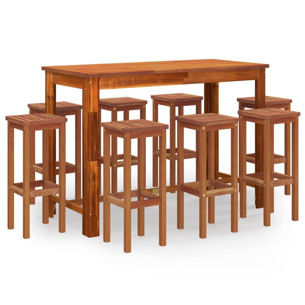 vidaXL 9 Piece Garden Bar Set Solid Wood Acacia