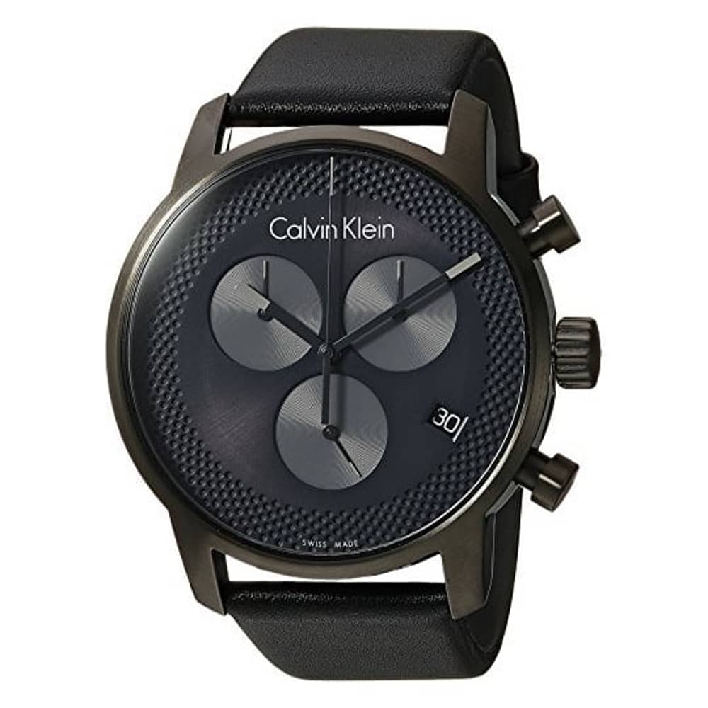 Calvin Klein City Black Leather Men Analog Watch K2G177C3