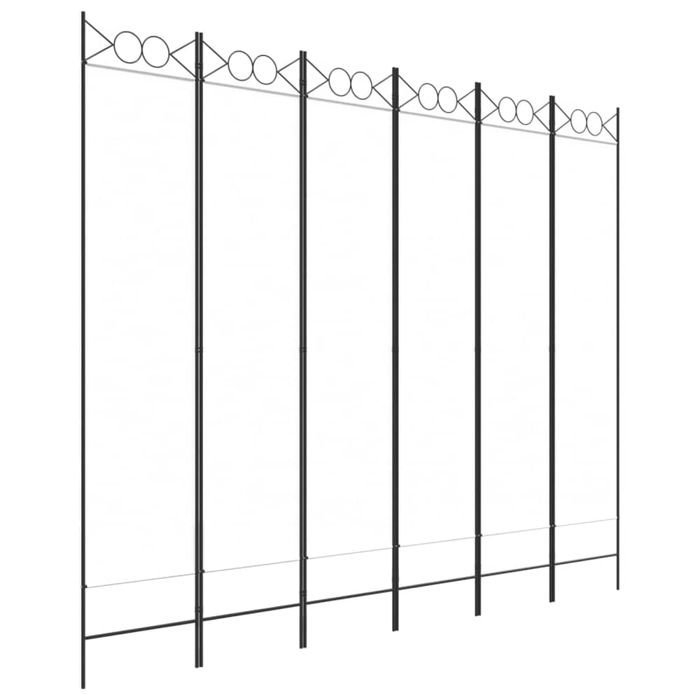 vidaXL 6-Panel Room Divider White 240x200 cm Fabric vidaXL 6-Panel Room Divider White 240x200 cm Fabric