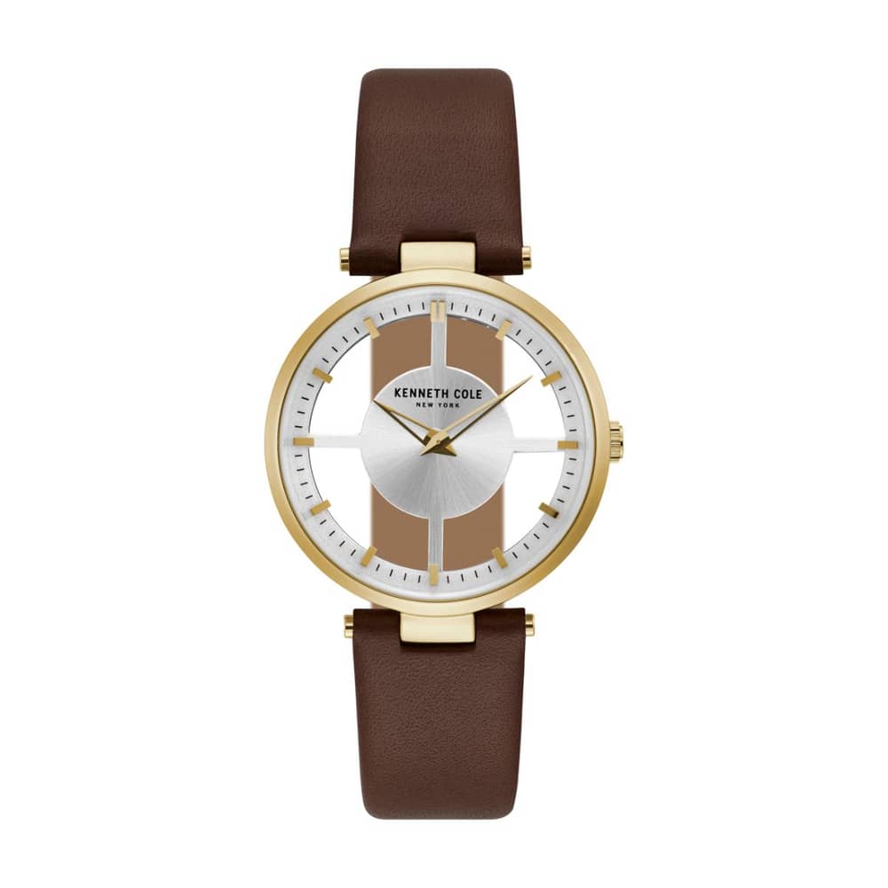 Kenneth Cole Transparency Watch For Women with Brown Genuine Leather Strap Kenneth Cole Transparency Watch For Women with Brown Genuine Leather Strap