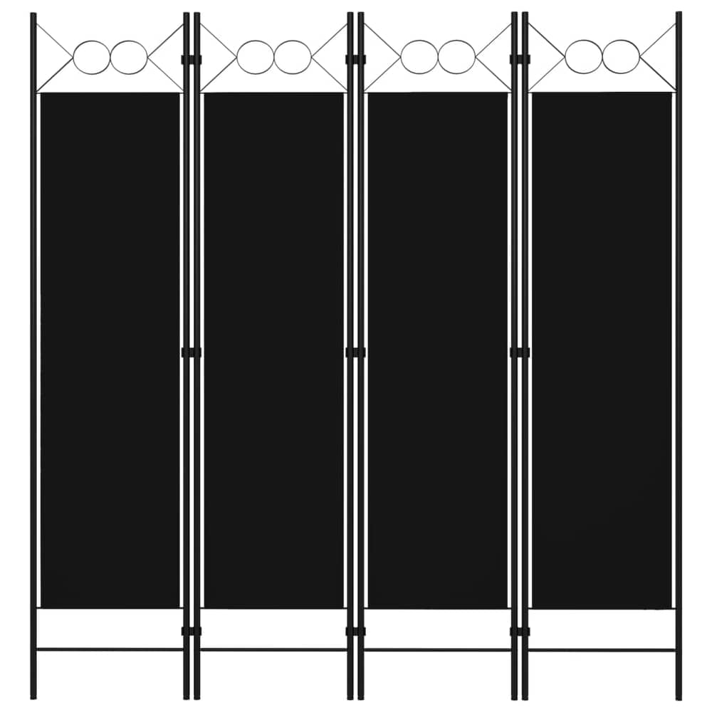 Vidaxl 4-panel Room Divider Black 160x180 Cm Vidaxl 4-panel Room Divider Black 160x180 Cm