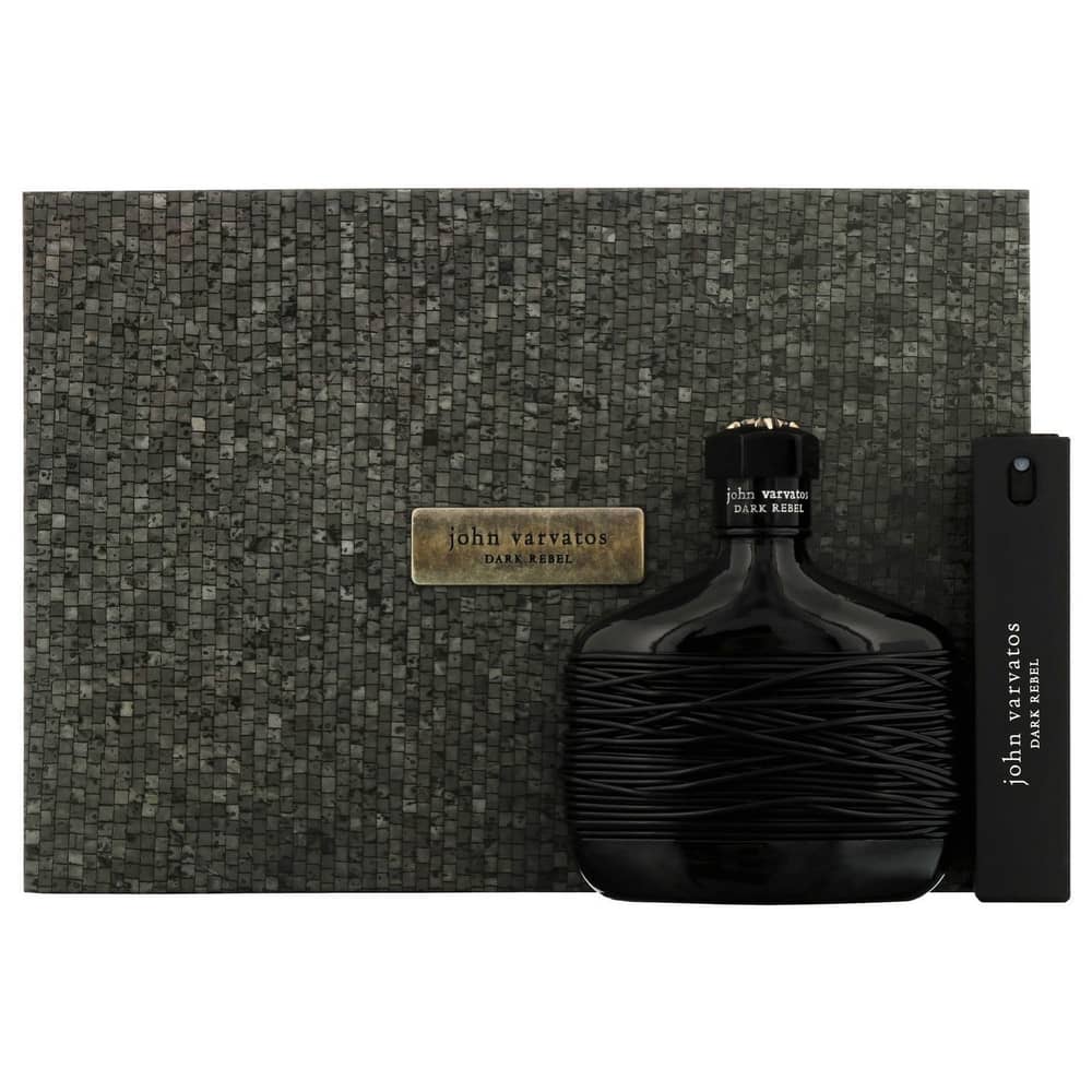 John Varvatos Dark Rebel Gift Set For Men (Dark Rebel 125ml EDT + 17ml EDT)
