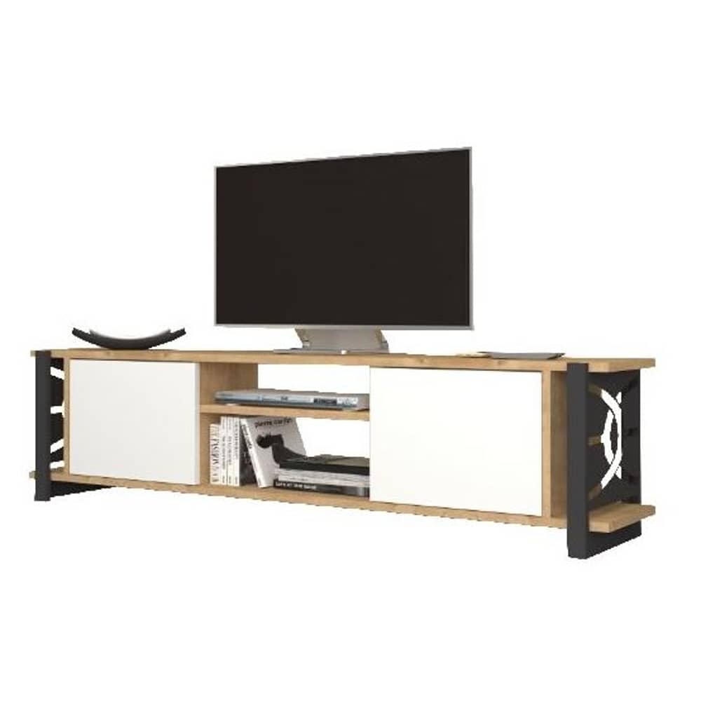 MONAS TV Unit White/Oak 35x160x38