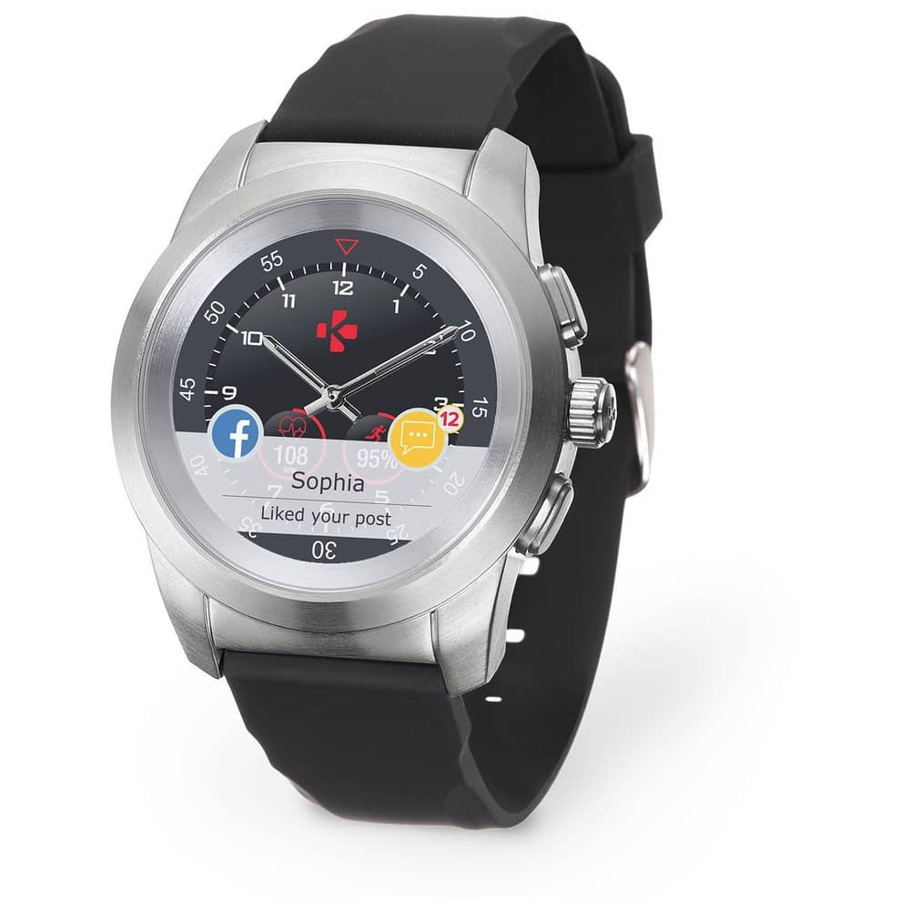 MyKronoz ZeTime Regular Original Brushed Silver/Black Silicone Flat