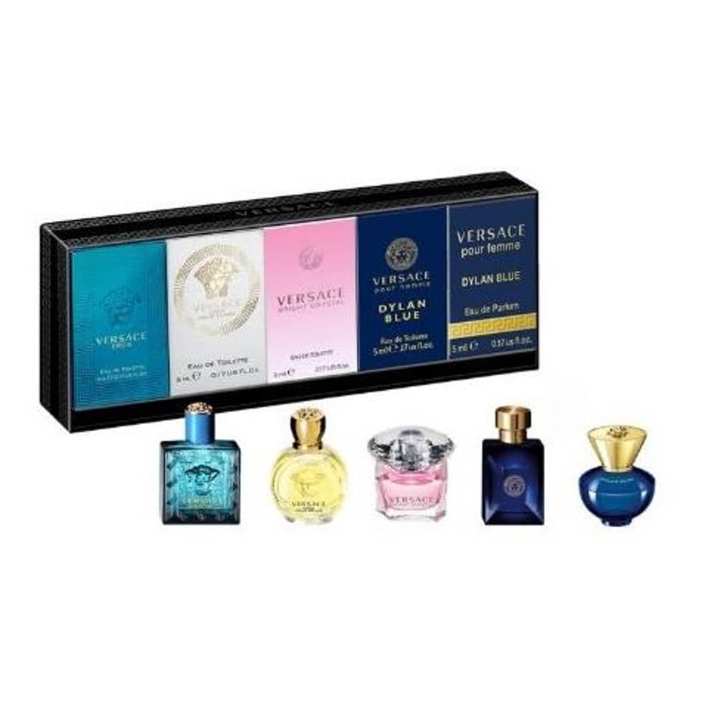 Versace Mini Gift Set Unisex (Eros Men 5ml EDT + Eros Women 5ml EDT + Bright Crystal 5ml EDT + Dylan Blue Men 5ml EDT + Dylan Blue Women 5ml EDT)