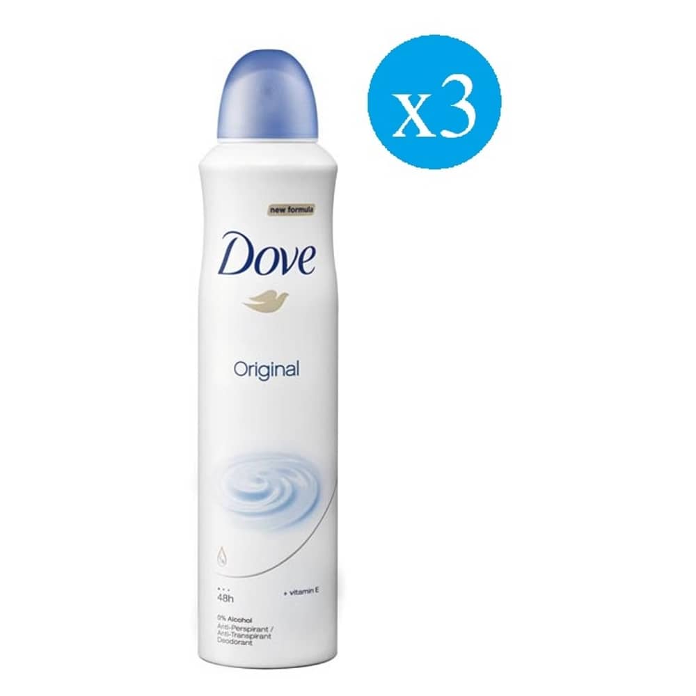 Dove Original 48H Anti Perspirant Deo For Women 250mlx3 Bundle Offer