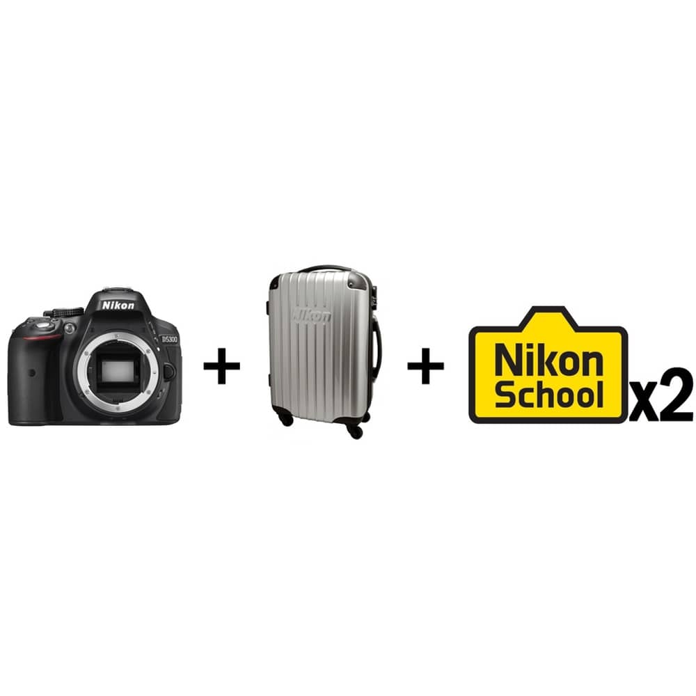 Nikon D5300 DSLR Camera Body + Nikon Luggage 50cm Cabin Spinner Suitcase + 2 x Nikon School Voucher