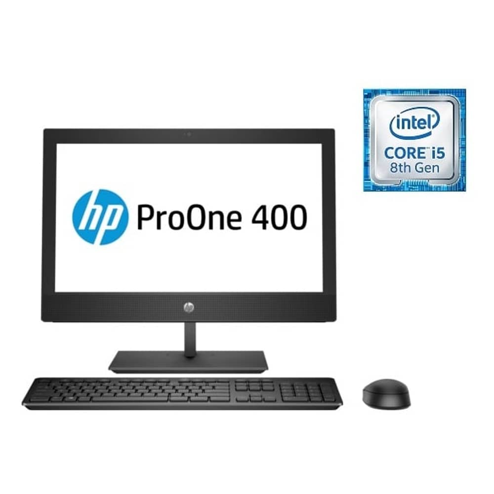 HP ProOne 400 G4 Business All-in-One Desktop - Core i5 2.1GHz 4GB 500GB Shared Win10Pro 20inch FHD Black