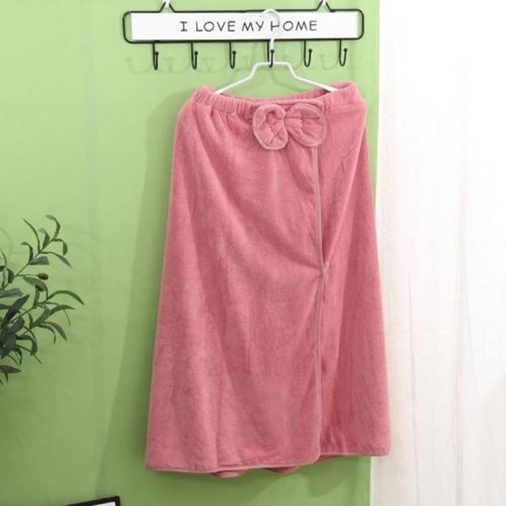 Deals For Less - Super Soft Absorbent Bathrobe With Bow Design, Old Rose Color Deals For Less - Super Soft Absorbent Bathrobe With Bow Design, Old Rose Color