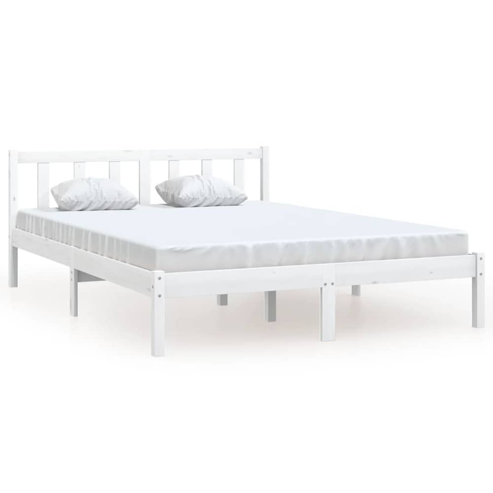 vidaXL Bed Frame White Solid Pinewood 140x200 cm vidaXL Bed Frame White Solid Pinewood 140x200 cm