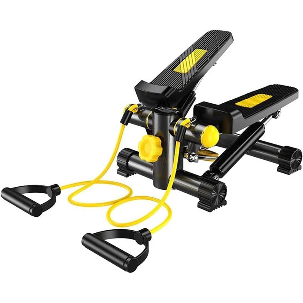 ULTIMAX Mini Stepper Abs Toner Workout without Electronic Display Home Exercise Equipment with Resistance Bands (with Rope), Air Climber Stepping Fitness Machine - Black ULTIMAX Mini Stepper Abs Toner Workout without Electronic Display Home Exercise Equipment with Resistance Bands (with Rope), Air Climber Stepping Fitness Machine - Black